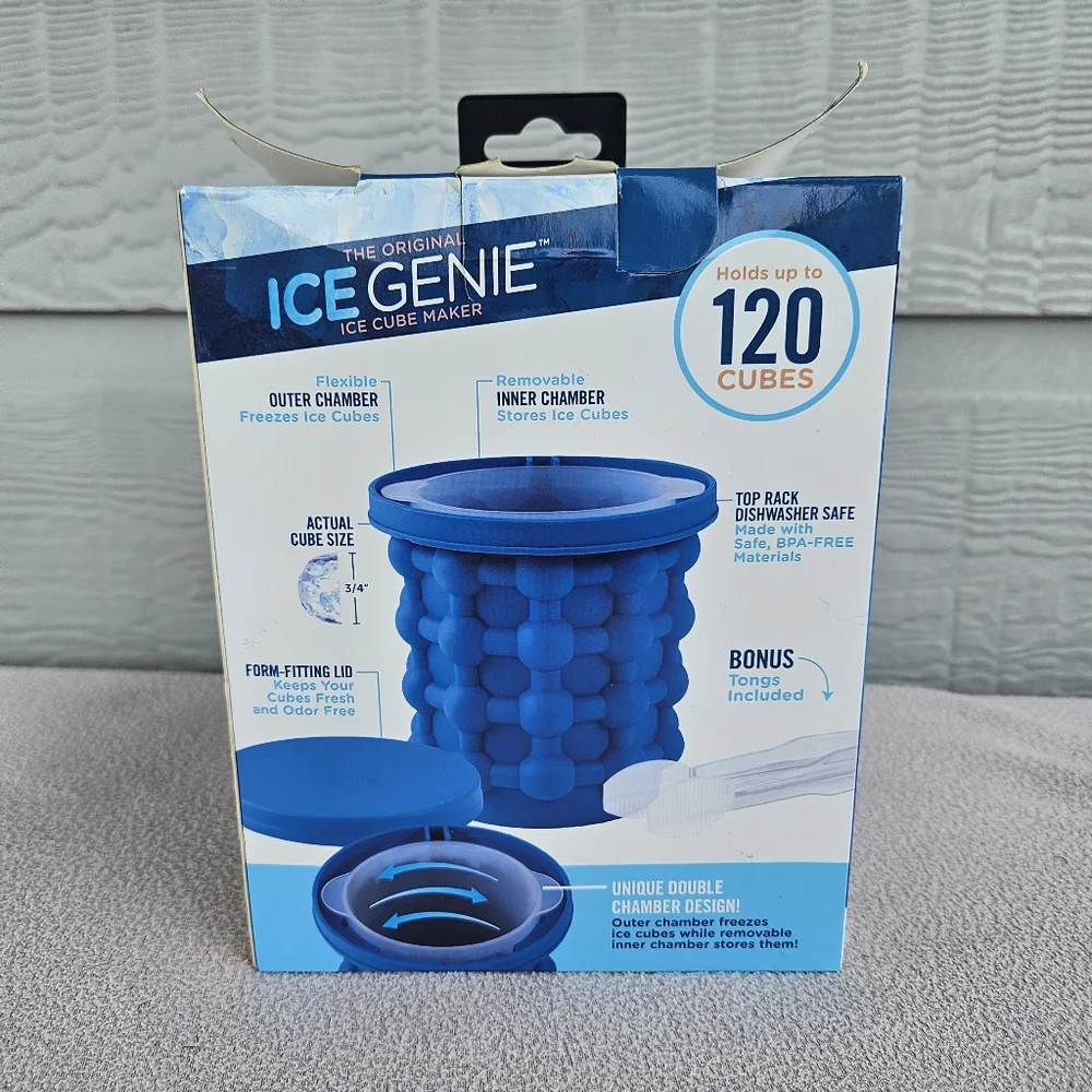 Ice Genie Compact Silicone Ice Cube Maker Fill Freeze Squeeze Space Saver Dorm
